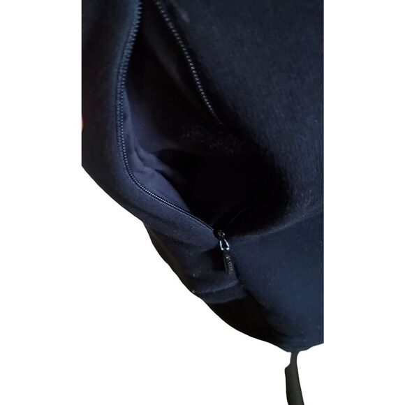 Athleta Cozy Karma Asymmetrical Sweatshirt Zip-Neck Dress Black Fleece Lined Med - Picture 7 of 9